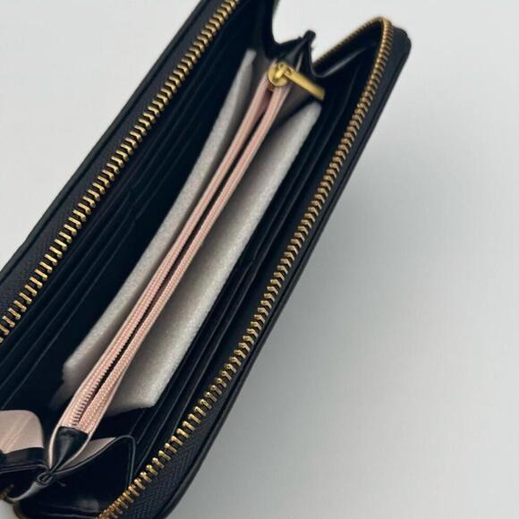 Style & Co Whip-Stitch Zip Wallet Women's Black Inner Compartments Zip Closure - Picture 13 of 13